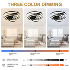 24 Inch Modern Smart Flush Mount LED Ceiling Fan with Light and Remote, 6 Speeds DC Motor Bladeless Low Profile Ceiling Fan