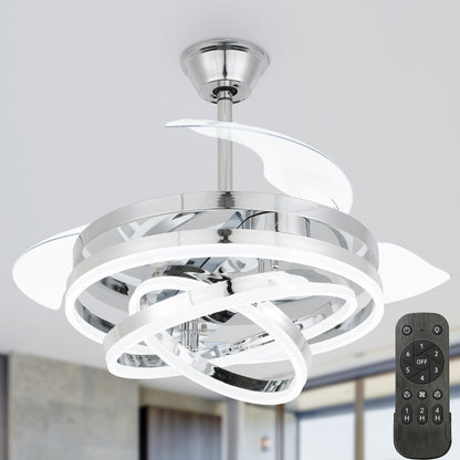 36 in. LED Reversible Ceiling Fan with Remote 6-Speed Retractable Ceiling Fan