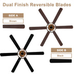 65 Inch Black Caged Large Ceiling Fan with Lights and Remote Control, 6 Speeds DC Motor Farmhouse Ceiling Fan for Large Rooms