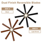 72 Inch Modern Ceiling Fan with LED Light and Remote Control, 6 Speeds DC Motor Reversible Large Ceiling Fan for Living Room