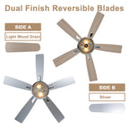 52 Inch Luxury Crystal Caged Chrome Ceiling Fan with Remote, 6-Speed Adjustable, Light Included, Reversible Blades for Living Room & More