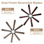 72 Inch 8-Blade Black Farmhouse Extra Large Ceiling Fan with LED Light and Remote, 6 Speeds DC Motor Reversible Ceiling Fan for Large Room