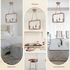 4 - Lights Rustic Distressed Wood Chandelier, 21" Vintage Farmhouse Chandeliers for Dining Room Kitchen Island Lighting