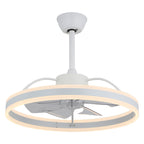24 Inch Black/Gold/White/Coffee Modern Smart LED Ceiling Fan with Light and Remote, 6 Speeds DC Motor Fandelier Ceiling Fan