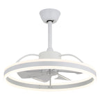 24 Inch Black/Gold/White/Coffee Modern Smart LED Ceiling Fan with Light and Remote, 6 Speeds DC Motor Fandelier Ceiling Fan