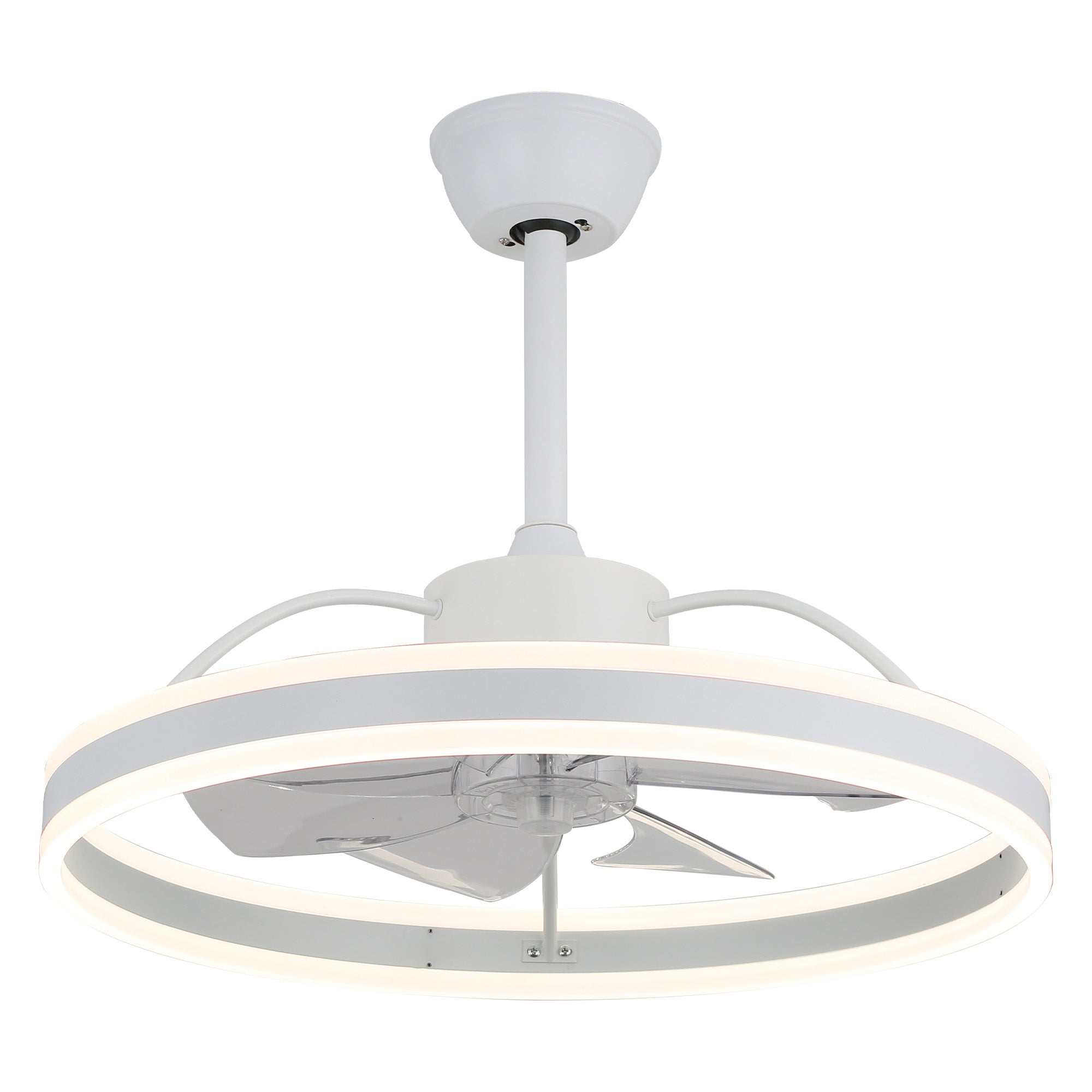 24 Inch Black/Gold/White/Coffee Modern Smart LED Ceiling Fan with Light and Remote, 6 Speeds DC Motor Fandelier Ceiling Fan