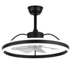 24 Inch Black/Gold/White/Coffee Modern Smart LED Ceiling Fan with Light and Remote, 6 Speeds DC Motor Fandelier Ceiling Fan
