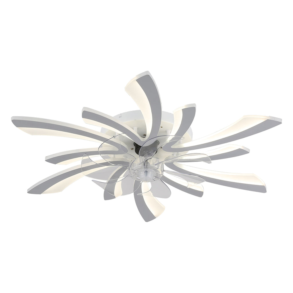 DC3101-BellaDepot 30.7" Medium Flush Mount Reversible Ceiling Fan with Remote and Light Kit Included, 6 Speeds Ceiling Fan