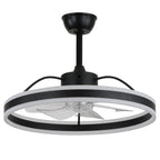 24 Inch Black/Gold/White/Coffee Modern Smart LED Ceiling Fan with Light and Remote, 6 Speeds DC Motor Fandelier Ceiling Fan