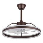 24 Inch Black/Gold/White/Coffee Modern Smart LED Ceiling Fan with Light and Remote, 6 Speeds DC Motor Fandelier Ceiling Fan