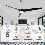 72 Inch Modern Farmhouse Extra Large Ceiling Fan with Dimmable LED Light and Remote, 6 Speeds DC Motor Reversible Ceiling Fan for Large Room