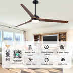 72 Inch Modern Farmhouse Extra Large Ceiling Fan with Dimmable LED Light and Remote, 6 Speeds DC Motor Reversible Ceiling Fan for Large Room