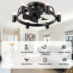 DC252007-BellaDepot 20" Compact Ceiling Fan, Rudder Shape Flush Mount Fan with Lights