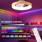 20 Inch Modern Smart Flush Mount Ceiling Fan with Dimmable LED Light, 6-Speed DC Motor Bladeless Ceiling Fan with Remote