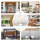24 Inch Distressed White Outdoor Caged Ceiling Fan with LED Lights and Remote, 6 Speeds DC Motor Farmhouse Fandelier  Waterproof Ceiling Fan