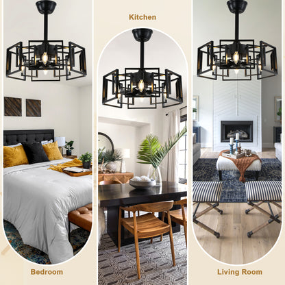 DC2029-19.69" Classic Reversible Ceiling Fan with Remote and 4 Lights, DC Motor 6 Speeds Ceiling Fan