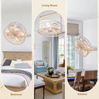 DC2036-BellaDepot 23" Metal Caged Ceiling Fan with Remote Control, Wall Mounted or Ceiling Mounted Fan with Bulb Base