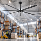 Industrial 100 Inch Large Down Rod Ceiling Fan 7 Blades Metal Ceiling Fan with Reversible Quiet DC Motor Remote Control with 6 Speed Ceiling Fan Suit for Factory, Living Room, Farmhouse