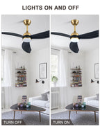 52 Inch Modern Smart Propeller Ceiling Fan with Dimmable LED Light and Remote & APP Control, 6-Speed Reversible Ceiling Fan