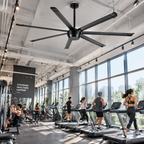 Industrial 84 Inch Down Rod Ceiling Fan Large 7 Blade Metal Ceiling Fan with Quiet Reversible DC Motor, Remote Control 6 Speed Ceiling Fan Suit for Kitchen, Living Room and Bedroom