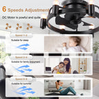 DC252007-BellaDepot 20" Compact Ceiling Fan, Rudder Shape Flush Mount Fan with Lights