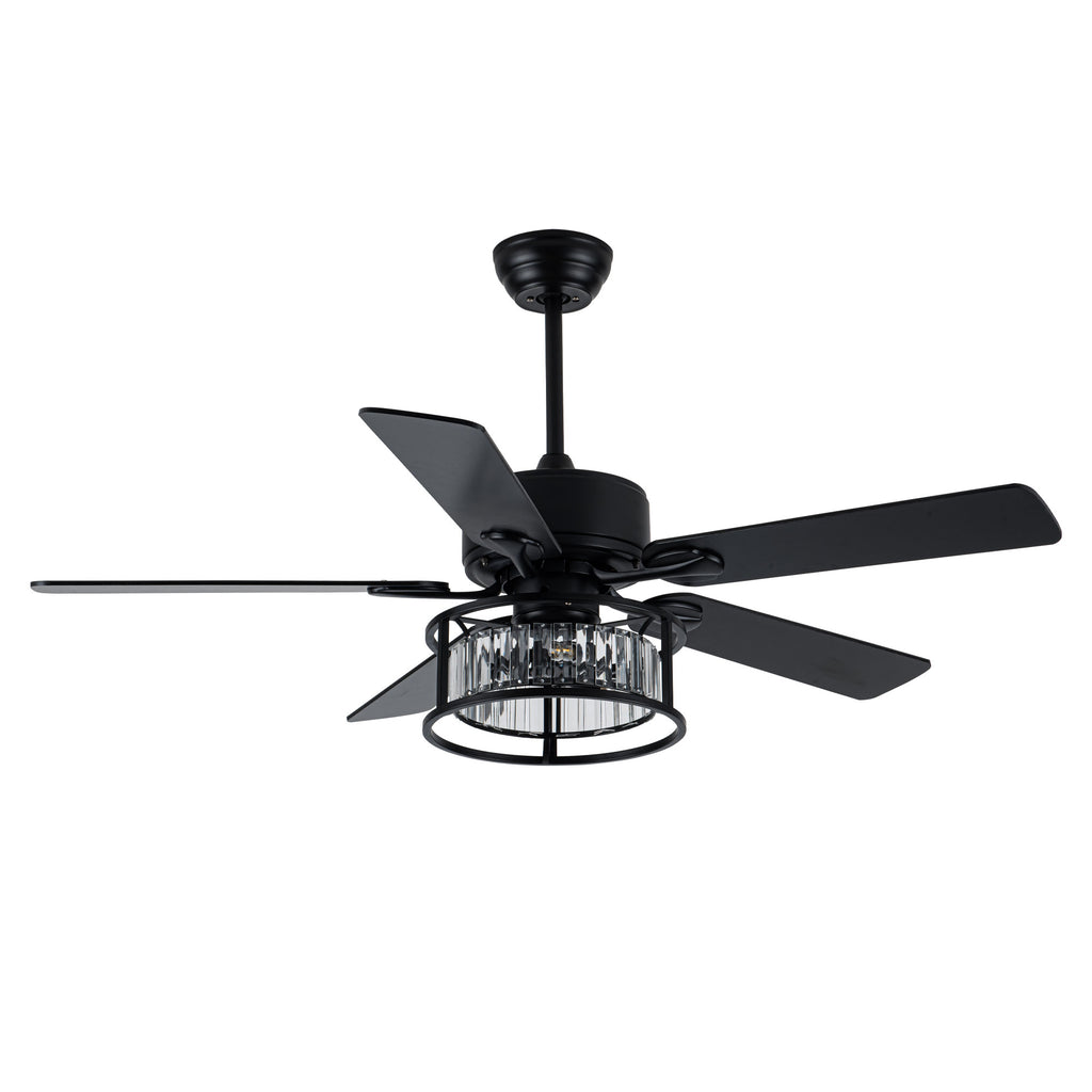 BD2067-BellaDepot 52" Luxury Crystal Caged Reversible Ceiling Fan with Remote and 3 Lights, DC Motor Ceiling Fan