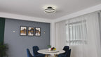 20 Inch Modern Smart Flush Mount Ceiling Fan with Dimmable LED Light and Remote, 6 Speeds DC Motor Reversible Bladeless Celing Fan for Bedroom