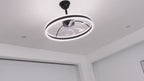 24 Inch Black/Gold/White/Coffee Modern Smart LED Ceiling Fan with Light and Remote, 6 Speeds DC Motor Fandelier Ceiling Fan