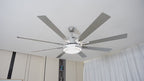 72 Inch Modern Black/Gold/Chrome Ceiling Fan with Dimmable LED Light and Remote Control, 6 Speeds DC Motor Reversible Extra Large Ceiling Fan