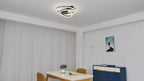 24 Inch Modern Smart Flush Mount LED Ceiling Fan with Light and Remote, 6 Speeds DC Motor Bladeless Low Profile Ceiling Fan