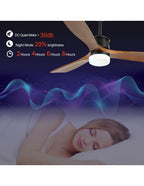 DC5210-BellaDepot 52" 3 Wooden Blades Ceiling Fan with Remote and LED Light Kit Included, 6-speed Reversible Ceiling Fan