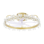 DC2202-BellaDepot 20.6" Crystal Flower Low Profile Reversible Ceiling Fan with LED Light Kit Included and Remote