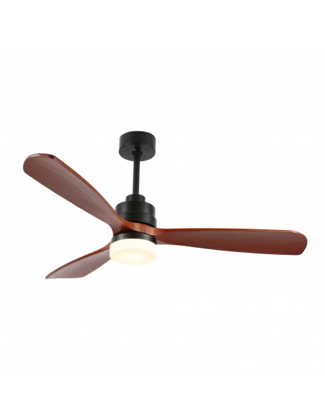 52¡± Black Classical LED Ceiling fan with Remote Control, Reversible DC Motor, 3 Wood Fan Blades
