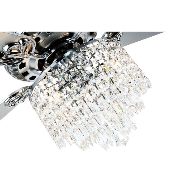 DC2017-BellaDepot 52" Luxury Crystal Chandelier Ceiling Fan with Remote and 3 Lights, Large Size Ceiling Fan