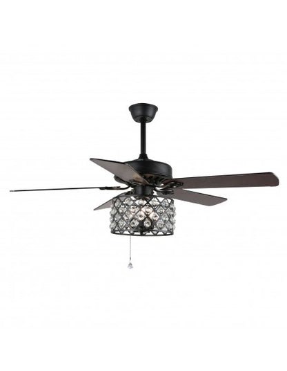 52'' Ezra 5 - Blade Crystal Ceiling Fan with Remote Control and Light Kit Included