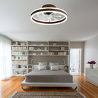 20 Inch Modern Smart Flush Mount Ceiling Fan with Dimmable LED Light and Remote, 6 Speeds DC Motor Reversible Bladeless Celing Fan for Bedroom