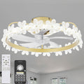 DC2202-BellaDepot 20.6" Crystal Flower Low Profile Reversible Ceiling Fan with LED Light Kit Included and Remote