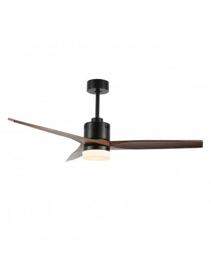 52" 3 Wood Blades Dimmable Ceiling Fan with LED Light and Remote Control, 6 Speed