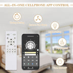 DC2007-BellaDepot 19.5" Crystal Flush Mount Reversible Ceiling Fan with LED Light Kit Included and Remote