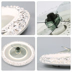 DC2007-BellaDepot 19.5" Crystal Flush Mount Reversible Ceiling Fan with LED Light Kit Included and Remote