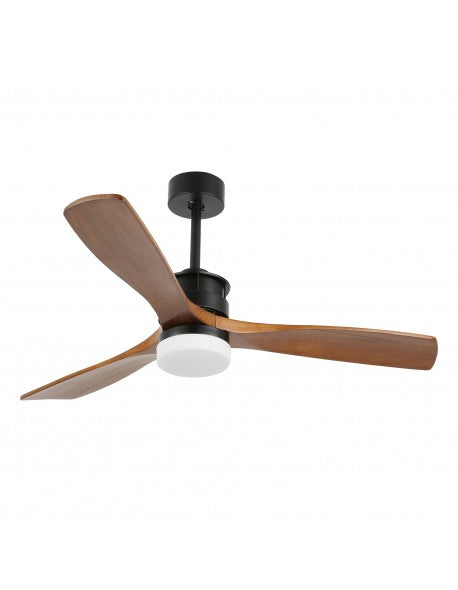 DC5210-BellaDepot 52" 3 Wooden Blades Ceiling Fan with Remote and LED Light Kit Included, 6-speed Reversible Ceiling Fan