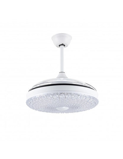 42 in. Modern Retractable Invisible Ceiling Fan with LED Light and Remote (3-blade)