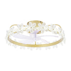 DC2202-BellaDepot 20.6" Crystal Flower Low Profile Reversible Ceiling Fan with LED Light Kit Included and Remote