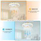 DC2202-BellaDepot 20.6" Crystal Flower Low Profile Reversible Ceiling Fan with LED Light Kit Included and Remote