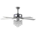 DC2017-BellaDepot 52" Luxury Crystal Chandelier Ceiling Fan with Remote and 3 Lights, Large Size Ceiling Fan