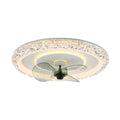 20 Inch Modern Smart Crystal Flush Mount Ceiling Fan with LED Light and Remote, 6 Speeds Reversible Bladeless Low Profile Ceiling Fan